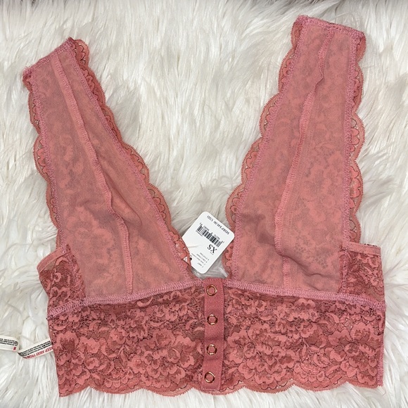 NWT Free People Intimately Rose Dust Lace Top - Picture 5 of 8